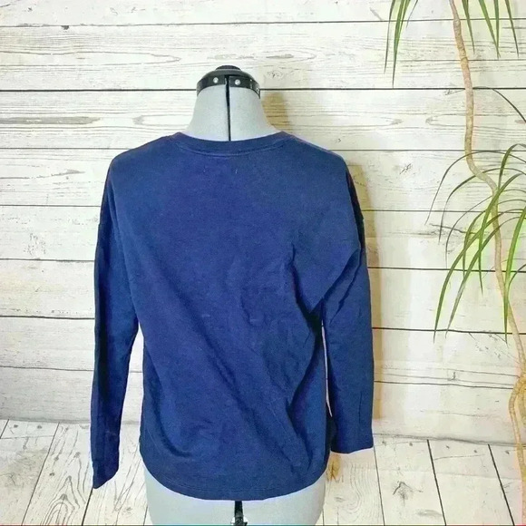 Madewell Navy Blue Pullover Long Sleeve Sweatshirt - Picture 3 of 7